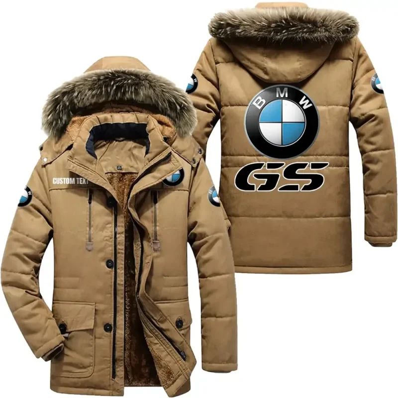 Luxury Auto Parka hoodie, Coat with Hood Exclusive Logo For Car Motorcycles Lovers CAR7002082046 - Khaki