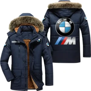 Luxury Auto3 Parka hoodie, Coat with Hood Exclusive Logo For Car Motorcycles Lovers CAR7002082047 - Navy