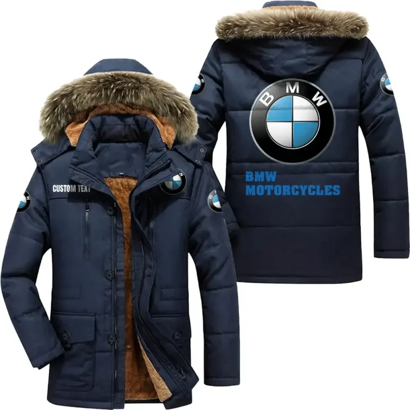 Luxury Autootorrad Parka hoodie, Coat with Hood Exclusive Logo For Car Motorcycles Lovers CAR7002082049 - Navy
