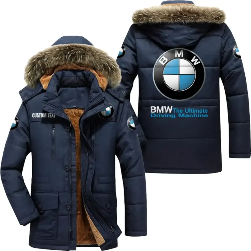 Luxury Auto Parka hoodie, Coat with Hood Exclusive Logo For Car Motorcycles Lovers CAR7002082045 - Navy