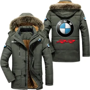 Luxury Auto Racing Parka hoodie, Coat with Hood Exclusive Logo For Car Motorcycles Lovers CAR7002082053 - Army Green