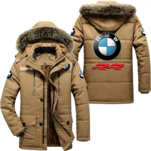 Luxury Auto Racing Parka hoodie, Coat with Hood Exclusive Logo For Car Motorcycles Lovers CAR7002082053 - Khaki