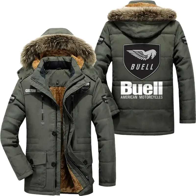 Motorcycles Parka hoodie, Coat with Hood Exclusive Logo For Car Motorcycles Lovers CAR7002082055 - Army Green