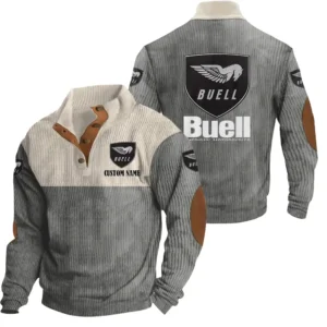 Motorcycles Men's Stand Up Collar Base Shirt, Collar Hoodie Exclusive Logo For Car Motorcycles Fans CAR20012038 - Grey