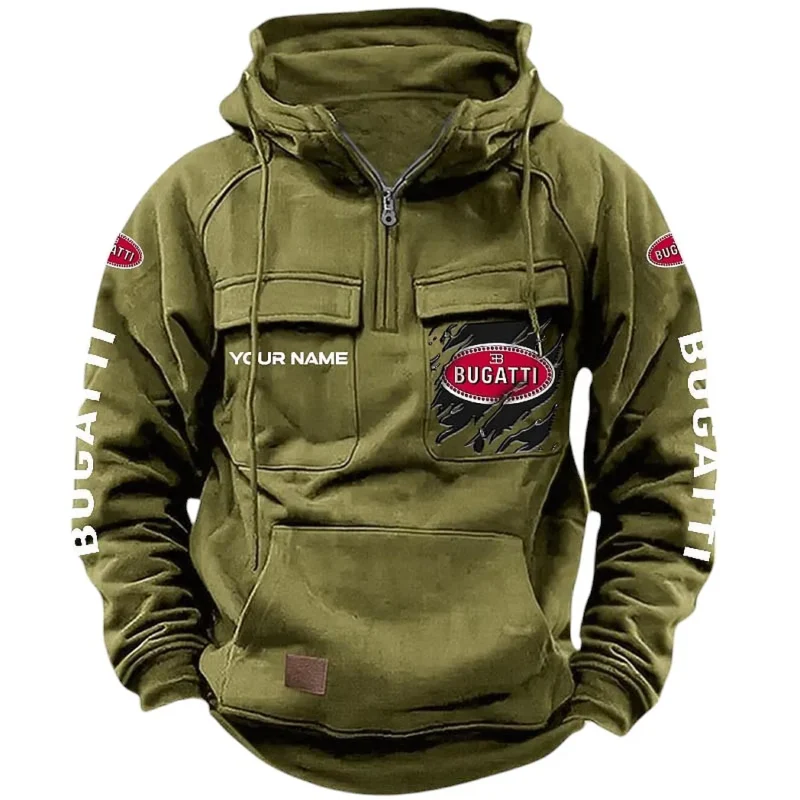 High-Speed Car Hoodie Tactical Quarter Zip, Hoodie Exclusive Logo For High-Speed Car Lovers CAR164022425152 - Army Green