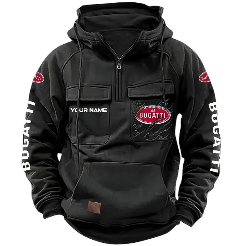 High-Speed Car Hoodie Tactical Quarter Zip, Hoodie Exclusive Logo For High-Speed Car Lovers CAR164022425152 - Black