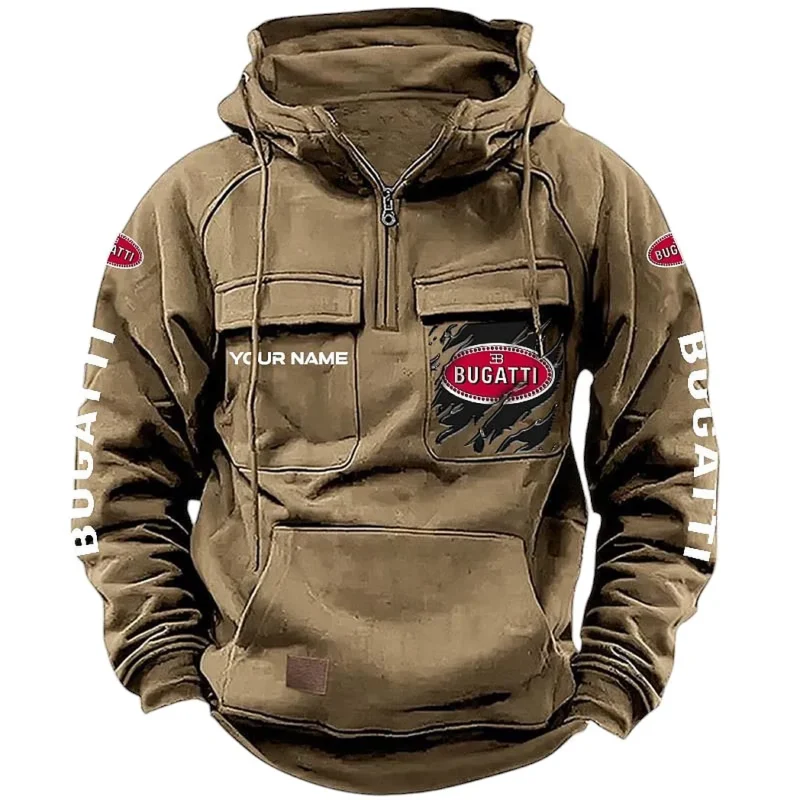 High-Speed Car Hoodie Tactical Quarter Zip, Hoodie Exclusive Logo For High-Speed Car Lovers CAR164022425152 - Khaki