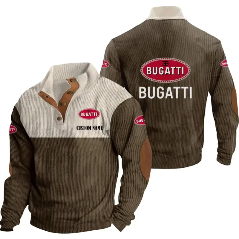 High-Speed Car Men's Stand Up Collar Base Shirt, Collar Hoodie Exclusive Logo For Car Motorcycles Fans CAR20012039 - Brown