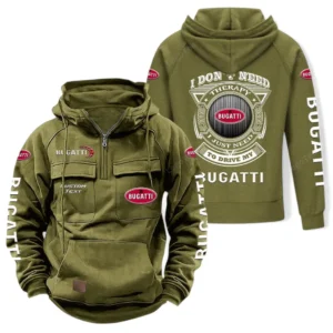 High-Speed Car Hoodie Tactical Quarter Zip, Hoodie Exclusive Logo For Car Owners CAR106021525047 - Army Green