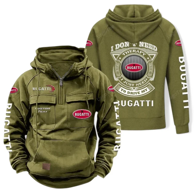 High-Speed Car Hoodie Tactical Quarter Zip, Hoodie Exclusive Logo For Car Owners CAR106021525047 - Army Green
