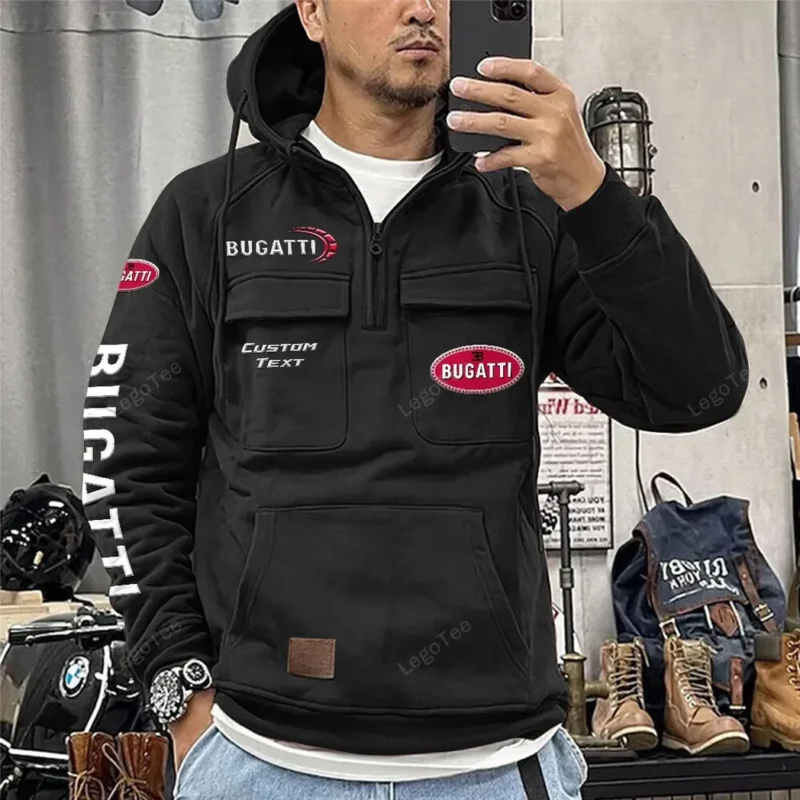 High-Speed Car Hoodie Tactical Quarter Zip, Hoodie Exclusive Logo For Car Owners CAR106021525047 - Black - Image 2