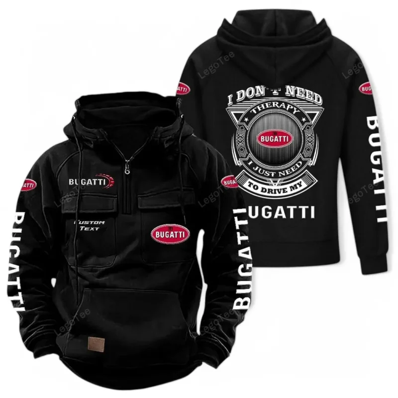 High-Speed Car Hoodie Tactical Quarter Zip, Hoodie Exclusive Logo For Car Owners CAR106021525047 - Black