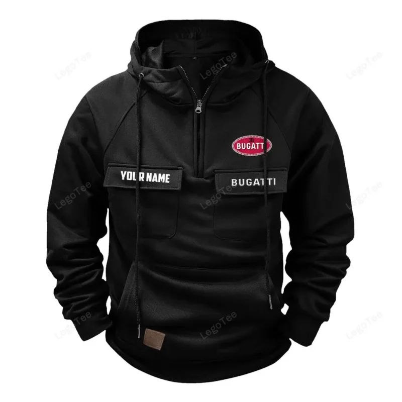 High-Speed Car Hoodie Tactical Quarter Zip, Hoodie Exclusive Logo For High-Speed Car Lovers - Black CAR109021425387-2
