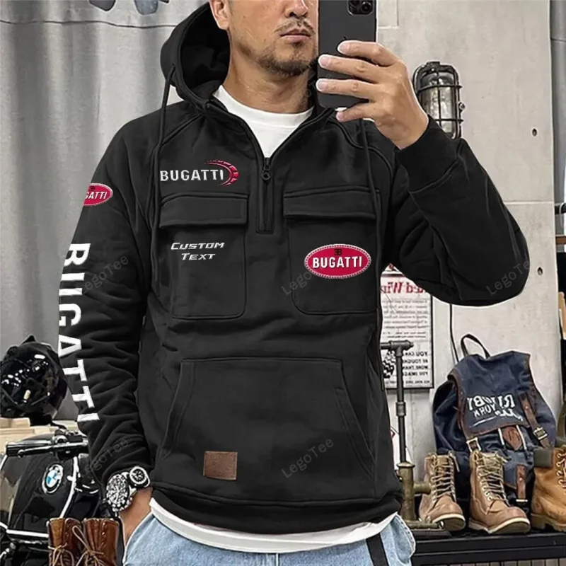 High-Speed Car Hoodie Tactical Quarter Zip, Hoodie Exclusive Logo For High-Speed Car Lovers - Black CAR96021425738-2 - Image 2