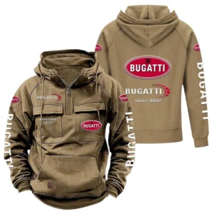 High-Speed Car Hoodie Tactical Quarter Zip, Hoodie Exclusive Logo For High-Speed Car Lovers - Khaki CAR96021425738-4