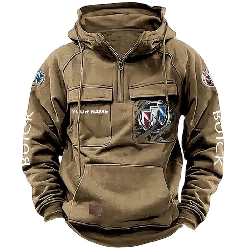 Vintage Sedan Hoodie Tactical Quarter Zip, Hoodie Exclusive Logo For Vintage Sedan Lovers CAR164022425146 - Khaki