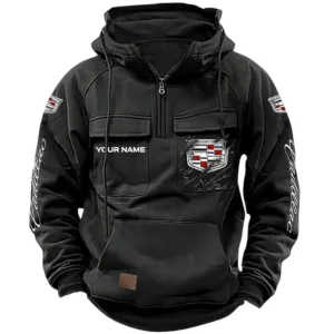 Vintage High-End Auto Hoodie Tactical Quarter Zip, Hoodie Exclusive Logo For Vintage High-End Auto Lovers CAR164022425132 - Black