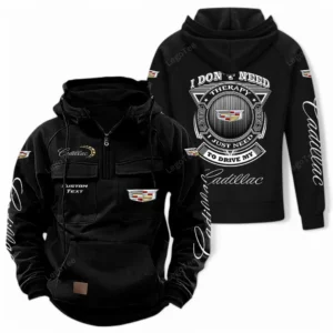 Vintage High-End Auto Hoodie Tactical Quarter Zip, Hoodie Exclusive Logo For Car Owners CAR106021525059 - Black