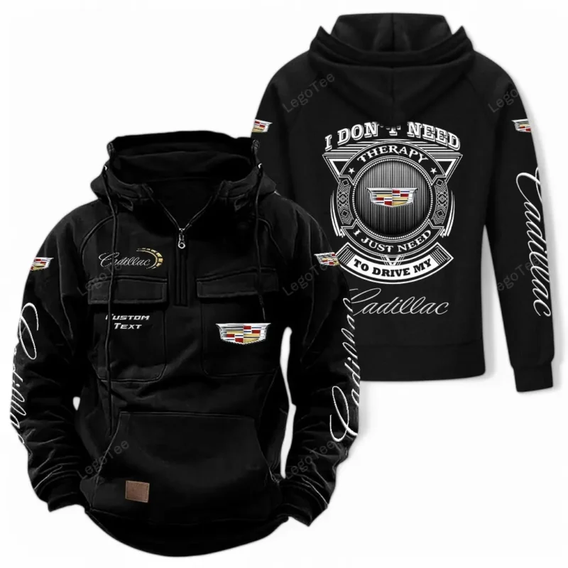 Vintage High-End Auto Hoodie Tactical Quarter Zip, Hoodie Exclusive Logo For Car Owners CAR106021525059 - Black