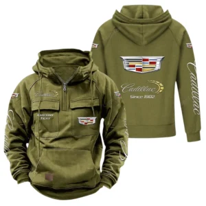 Vintage High-End Auto Hoodie Tactical Quarter Zip, Hoodie Exclusive Logo For Vintage High-End Auto Lovers - Army Green CAR96021425732-1