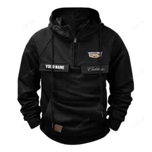 Vintage High-End Auto Hoodie Tactical Quarter Zip, Hoodie Exclusive Logo For Vintage High-End Auto Lovers - Black CAR109021425357-2