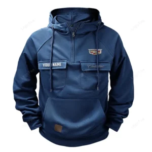 Vintage High-End Auto Hoodie Tactical Quarter Zip, Hoodie Exclusive Logo For Vintage High-End Auto Lovers - Dark Blue CAR109021425357-3