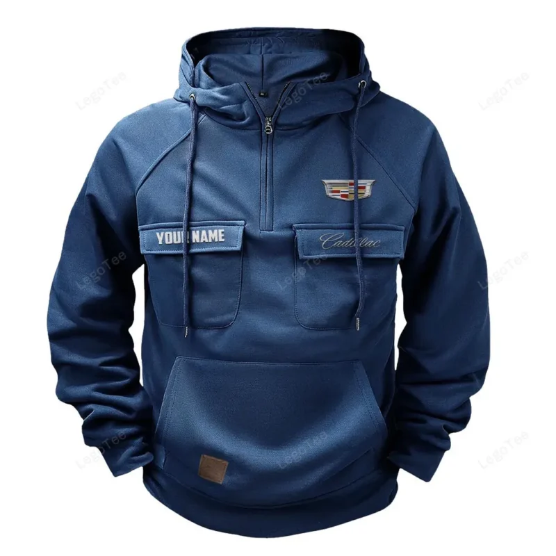 Vintage High-End Auto Hoodie Tactical Quarter Zip, Hoodie Exclusive Logo For Vintage High-End Auto Lovers - Dark Blue CAR109021425357-3