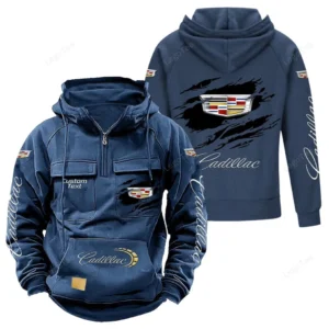 Vintage High-End Auto Hoodie Tactical Quarter Zip, Hoodie Exclusive Logo For Vintage High-End Auto Lovers - Dark Blue CAR122021425037-3