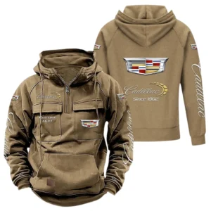 Vintage High-End Auto Hoodie Tactical Quarter Zip, Hoodie Exclusive Logo For Vintage High-End Auto Lovers - Khaki CAR96021425732-4