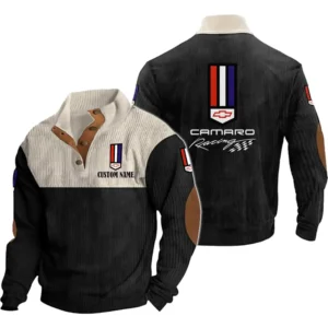 Retro Sports Coupe Men's Stand Up Collar Base Shirt, Collar Hoodie Exclusive Logo For Car Motorcycles Fans CAR20012041 - Black