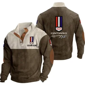 Retro Sports Coupe Men's Stand Up Collar Base Shirt, Collar Hoodie Exclusive Logo For Car Motorcycles Fans CAR20012041 - Brown