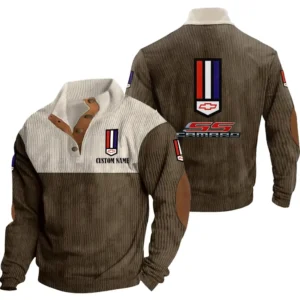 Muscle Legend Men's Stand Up Collar Base Shirt, Collar Hoodie Exclusive Logo For Car Motorcycles Fans CAR20012042 - Brown