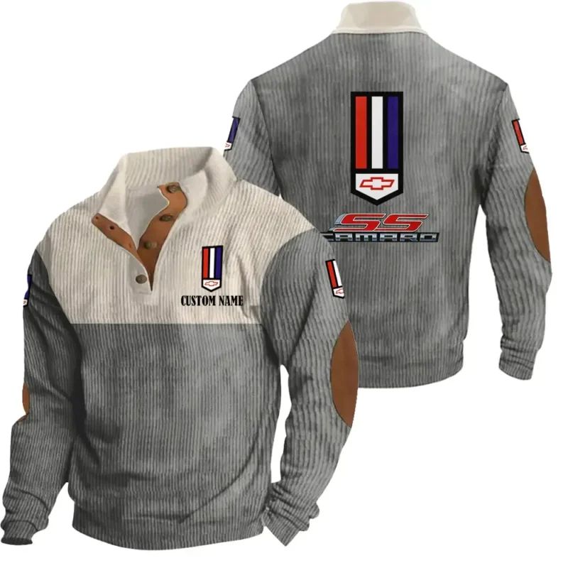 Muscle Legend Men's Stand Up Collar Base Shirt, Collar Hoodie Exclusive Logo For Car Motorcycles Fans CAR20012042 - Grey