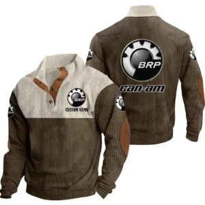 3 Wheel Motorcycles Men's Stand Up Collar Base Shirt, Collar Hoodie Exclusive Logo For Car Motorcycles Fans CAR20012043 - Brown