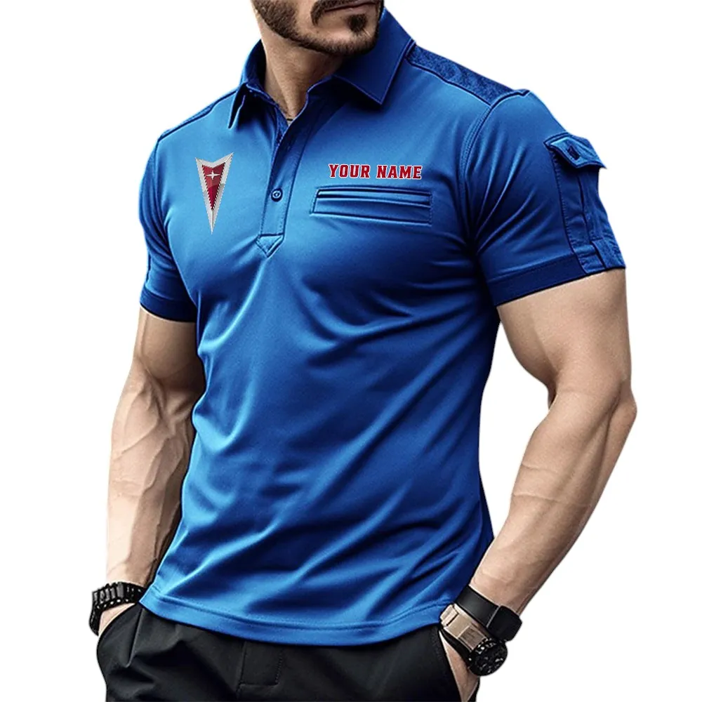 Car Fans Gift Pocket Polo Shirt, Polo Shirt Exclusive Logo For Car Fan, Custom Name CAR445060325010 - Blue
