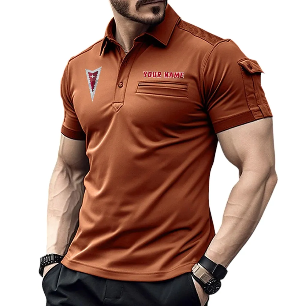 Car Fans Gift Pocket Polo Shirt, Polo Shirt Exclusive Logo For Car Fan, Custom Name CAR445060325010 - Orange