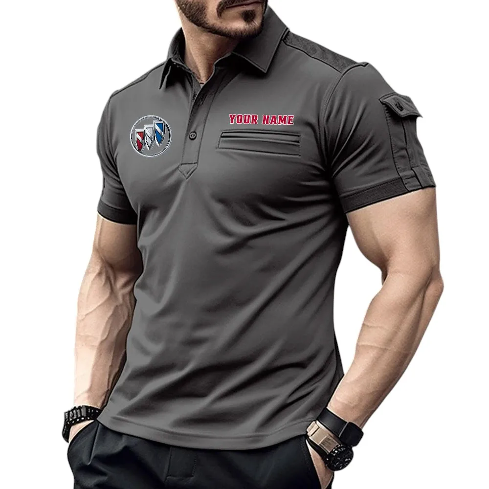 Car Fans Gift Pocket Polo Shirt, Polo Shirt Exclusive Logo For Car Fan, Custom Name CAR445060325054 - Gray