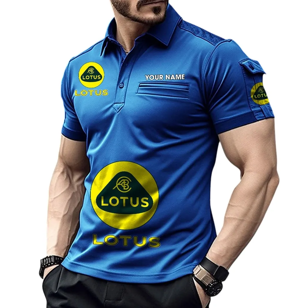 Car Fans Gift Pocket Polo Shirt, Polo Shirt Exclusive Logo For Car Fan, Custom Name CAR450051325355 - Blue