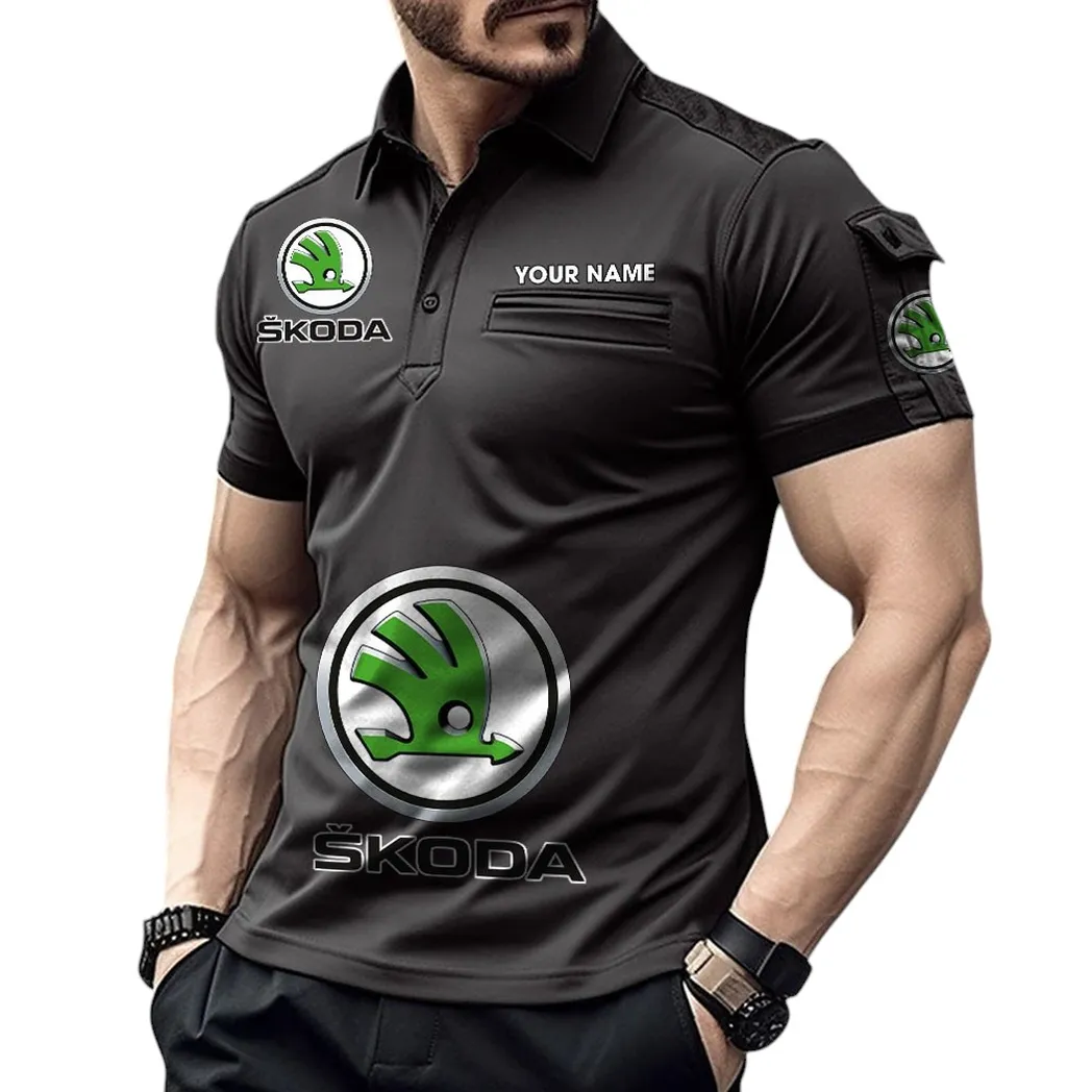 Car Fans Gift Pocket Polo Shirt, Polo Shirt Exclusive Logo For Car Fan, Custom Name CAR450051325387 - Black