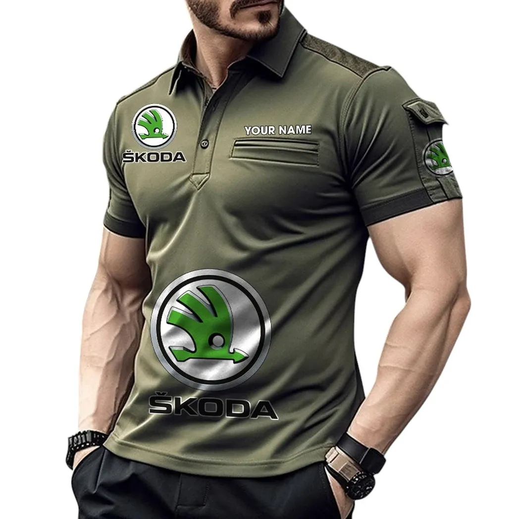 Car Fans Gift Pocket Polo Shirt, Polo Shirt Exclusive Logo For Car Fan, Custom Name CAR450051325387 - Green