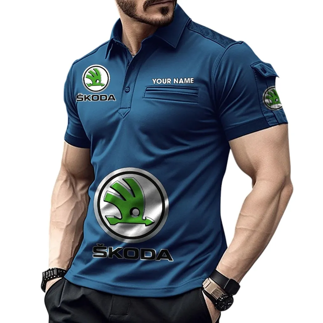 Car Fans Gift Pocket Polo Shirt, Polo Shirt Exclusive Logo For Car Fan, Custom Name CAR450051325387 - Navy Blue