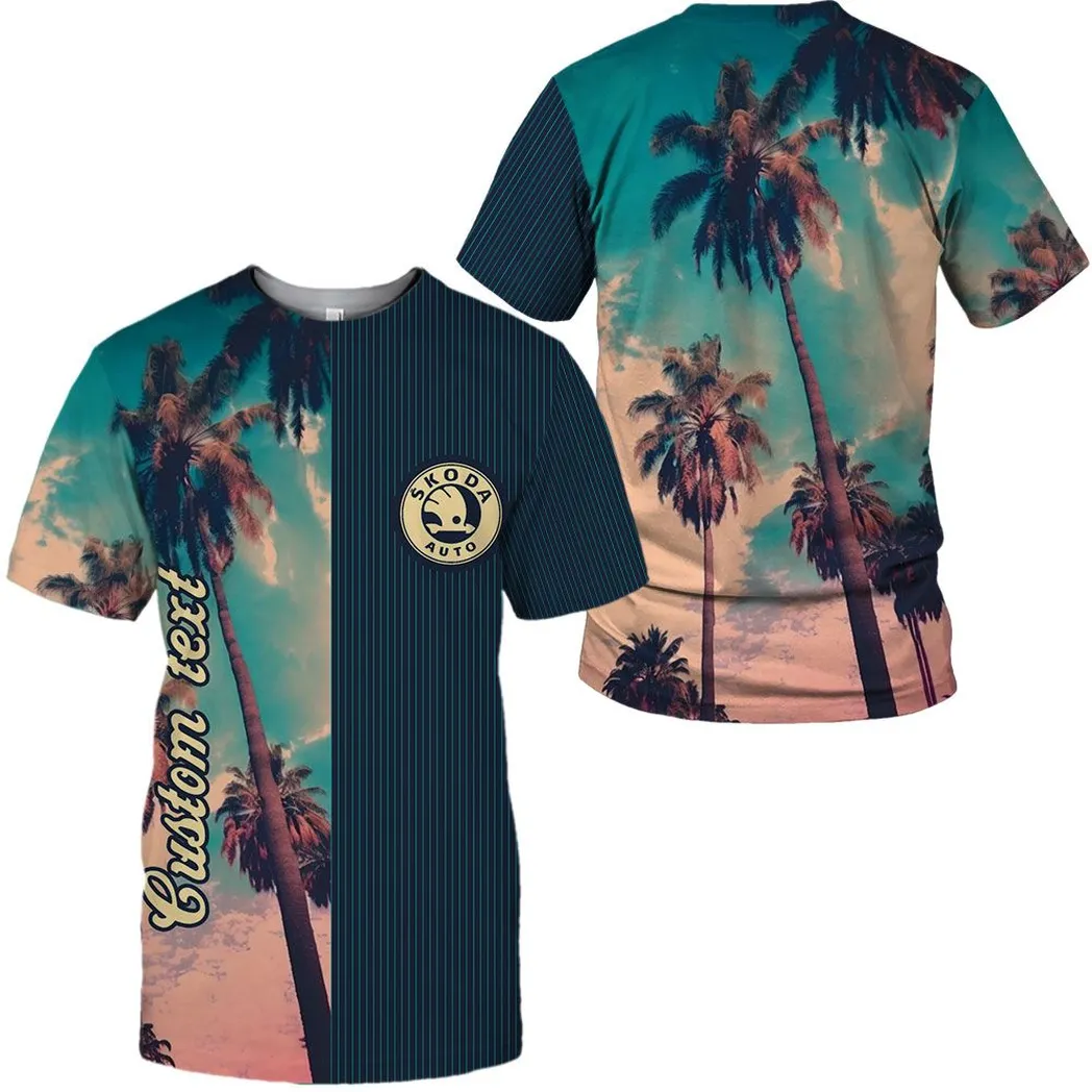 Car Fans Gift T-Shirt, Shirt Vintage Palm Style For Car Owners, Custom Name CAR431041625415