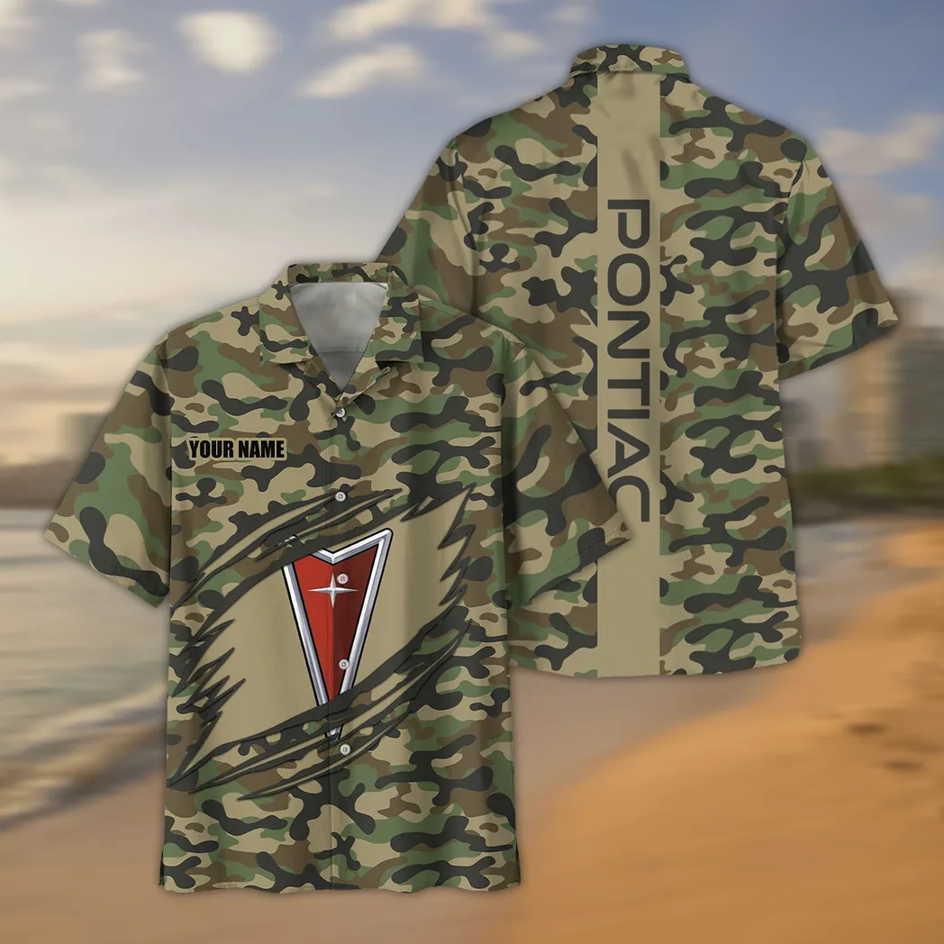 Car Lovers Gift Hawaiian Shirt, Button up Shirt Camo Style For Car Owners, Custom Name CAR210040825752