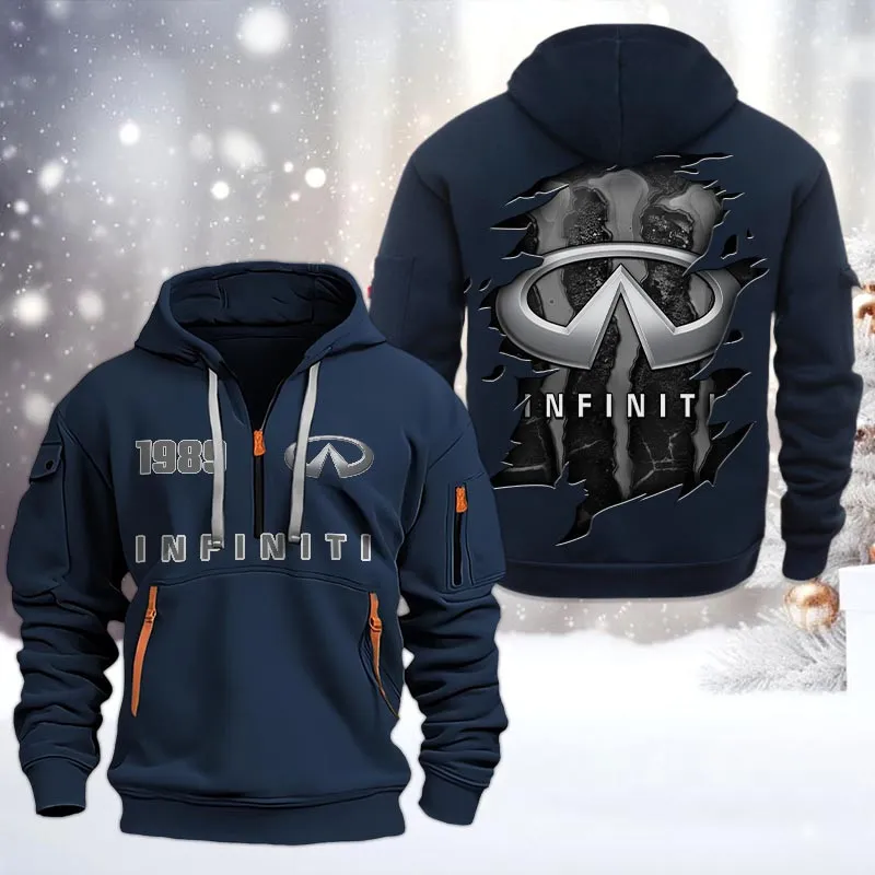 Car Lovers Gift Hoodie Half Zipper, Hoodie All Over Print Gift For Car Owners CAR198032760 - Navy