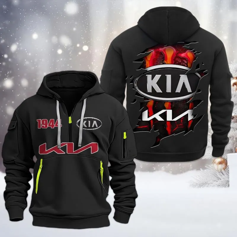 Car Lovers Gift Hoodie Half Zipper, Hoodie All Over Print Gift For Car Owners CAR198032762 - Black