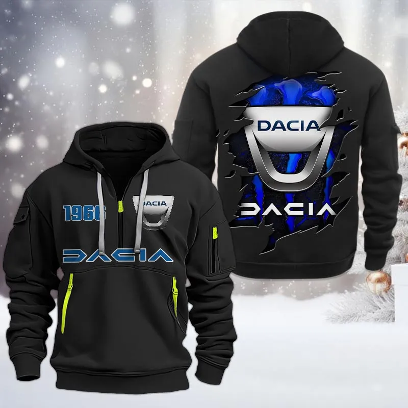 Car Lovers Gift Hoodie Half Zipper, Hoodie All Over Print Gift For Car Owners CAR198032768 - Black