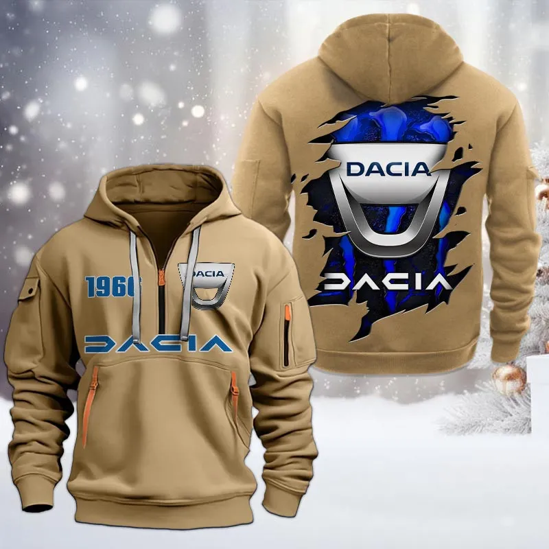 Car Lovers Gift Hoodie Half Zipper, Hoodie All Over Print Gift For Car Owners CAR198032768 - Khaki