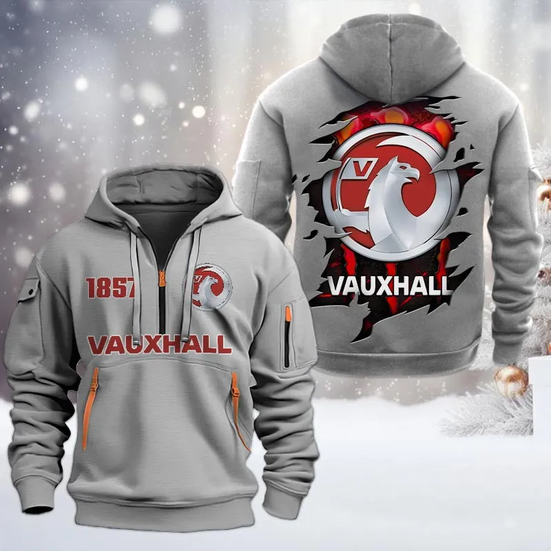 Car Lovers Gift Hoodie Half Zipper, Hoodie All Over Print Gift For Car Owners CAR198032772 - Gray