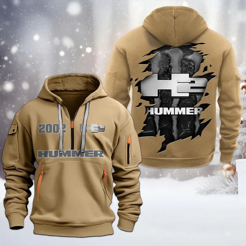 Car Lovers Gift Hoodie Half Zipper, Hoodie All Over Print Gift For Car Owners CAR198032774 - Khaki