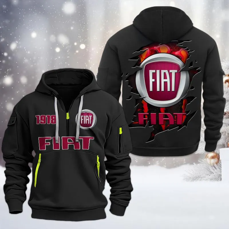 Car Lovers Gift Hoodie Half Zipper, Hoodie All Over Print Gift For Car Owners CAR198032775 - Black